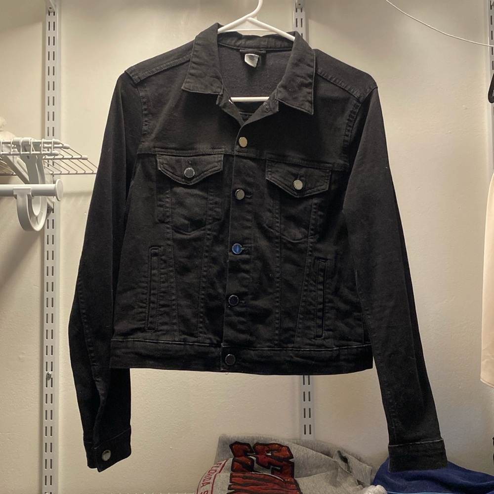 H&M Black Stretchy Denim Jacket